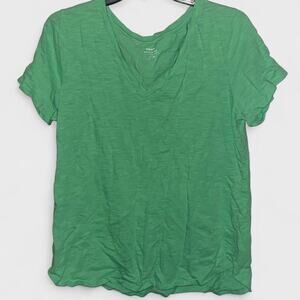 Old Navy Everyday Green Space Dye V-Neck Shirt - Size L